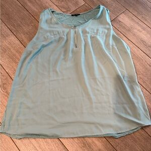 Papermoon Aqua Sleeveless Top with quarter zip